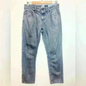 Volcom Men’s Solver Modern Straight Denim Jeans in Dark Gray Size 30